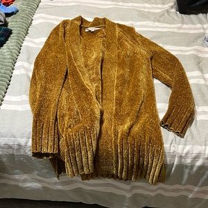 Gold chenille cardigan